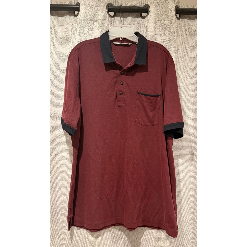 Travis Mathew Polo Shirt Mens XL Red Pima Cotton Golf Short Sleeve Performance
